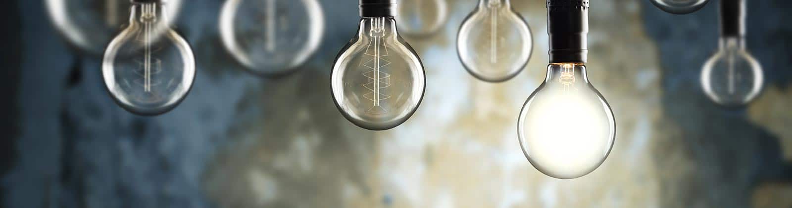Multiple lightbulbs represent how many ideas can come together